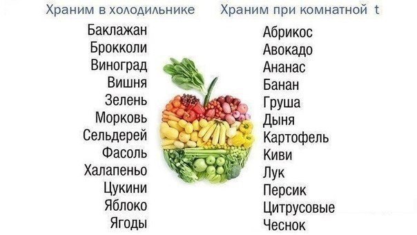 какие овощи и фрукты нельзя хранить в холодильнике