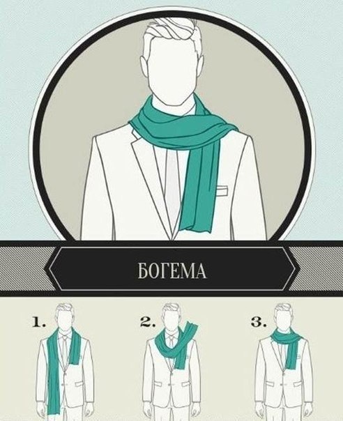 6 способов завязывать мужской шарф 